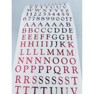 Vintage 1998 Classic Alphabet‎ Red Mrs. Grossman's Stickers Roll Scrapbooking